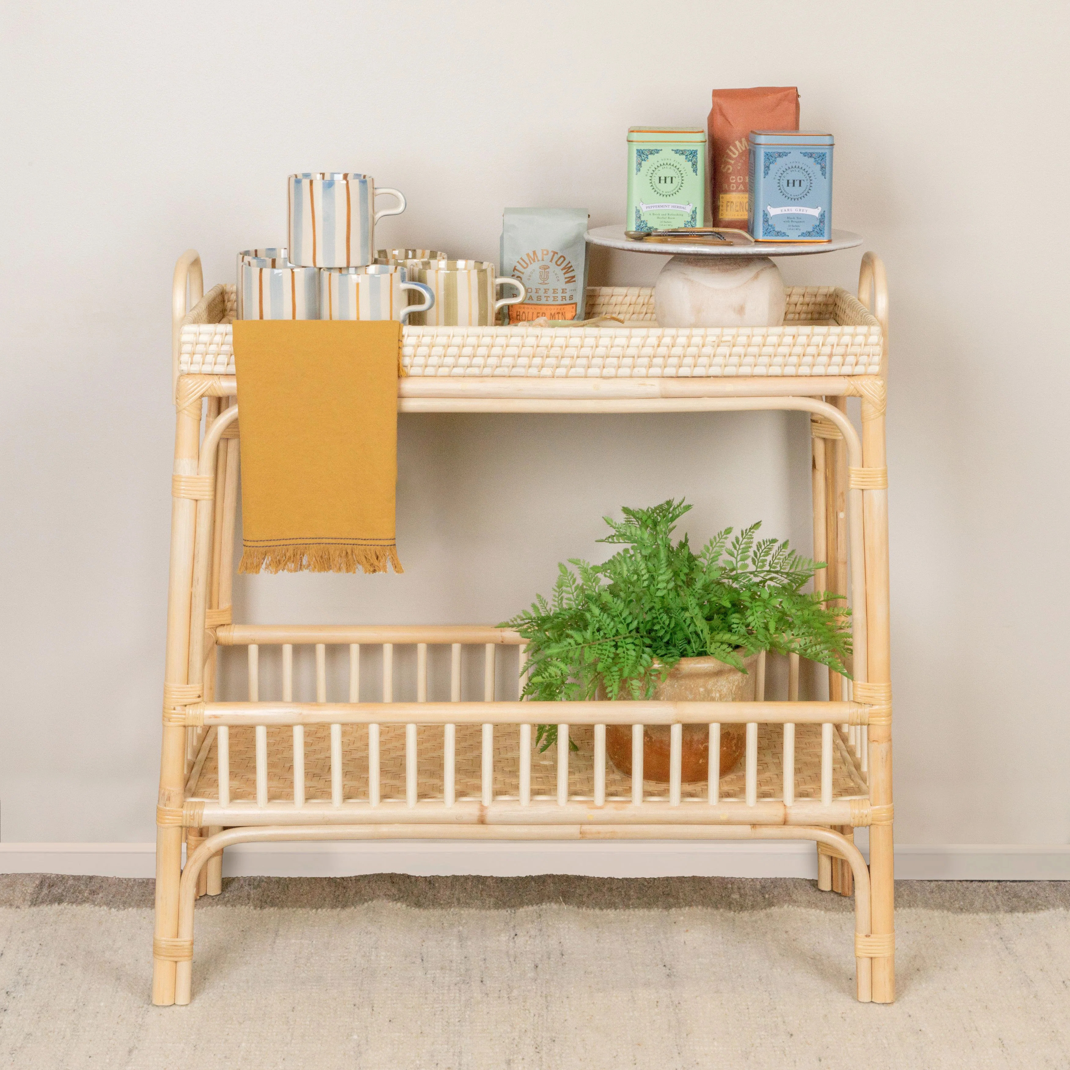 Bayou Breeze Edgehill Hand Woven Bamboo And Rattan Console Table With Shelf & Reviews | Wayfair | Wayfair North America