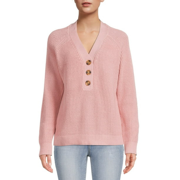 Time and Tru Women's Pullover Henley - Walmart.com | Walmart (US)