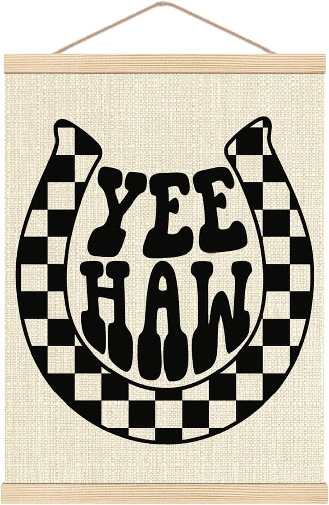 HKTZM Western Yee Haw Wooden Poster Hangers 12.5x17 Inch, Western Poster Hanger Frame, Wall Art P... | Amazon (US)