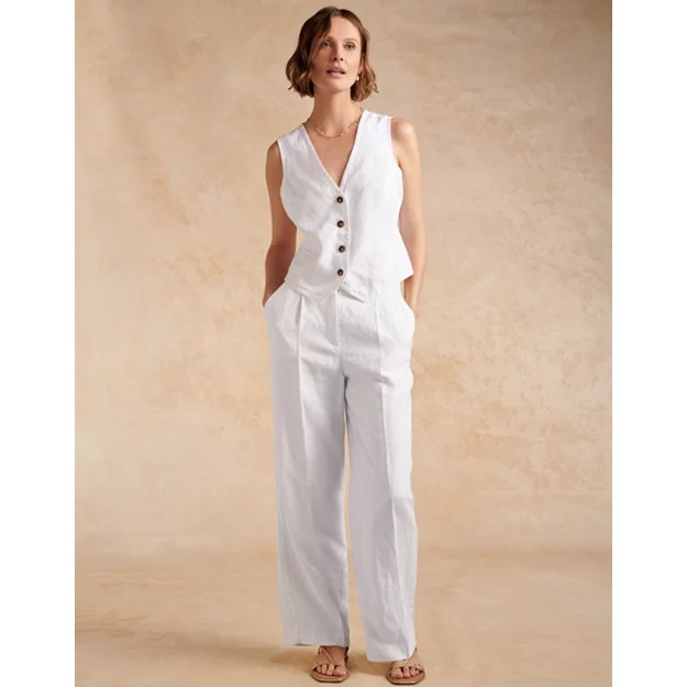 Linen Tailored Wide Leg Trousers | Trousers & Leggings | The  White Company | The White Company (UK)
