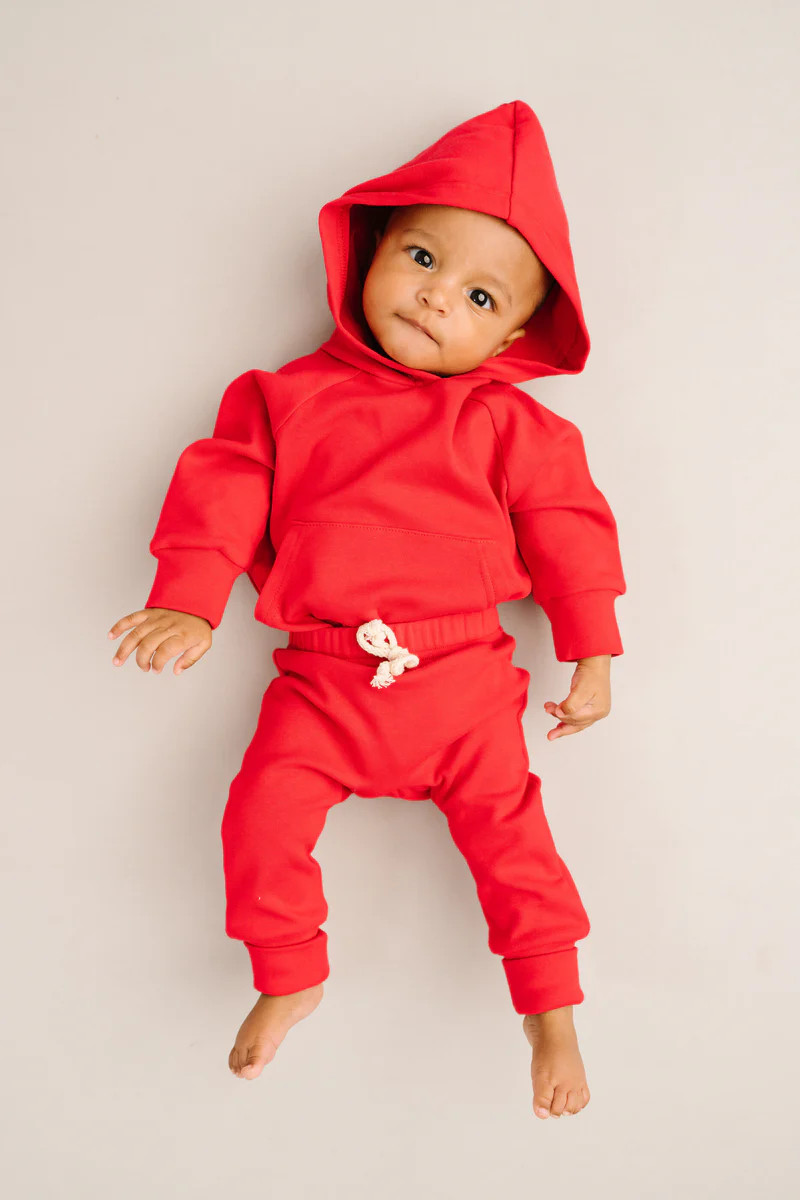 Holly Red Hoodie Romper Set | Little One Shop Co