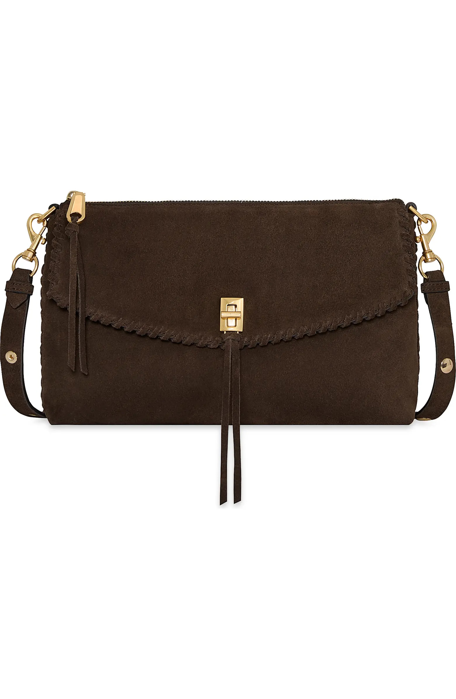 Darren Top Zip Suede Shoulder Bag | Nordstrom