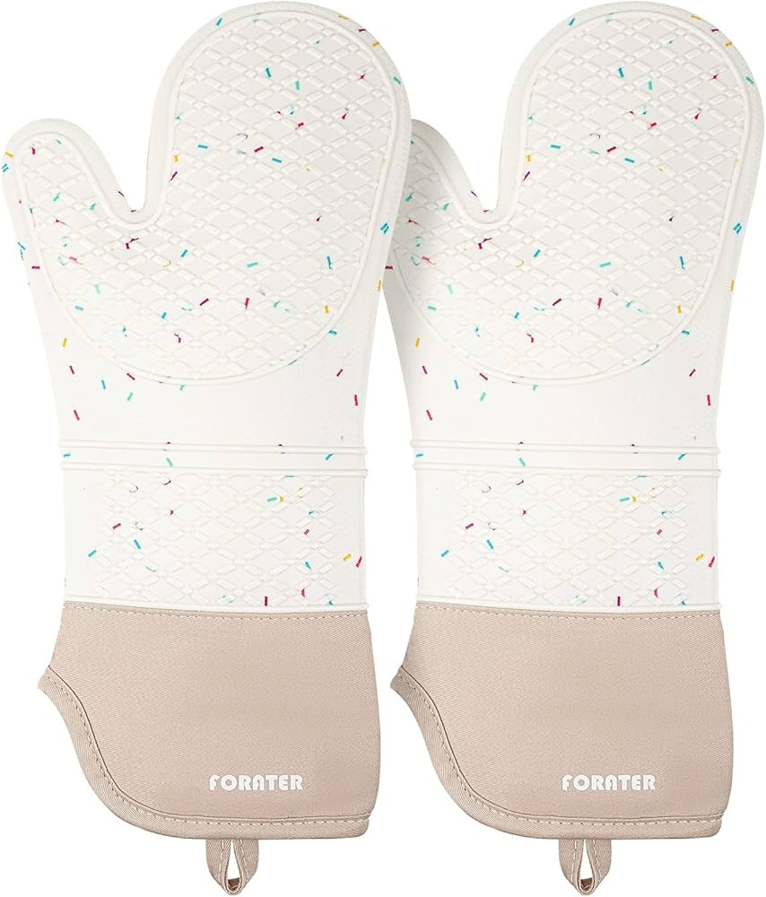 Extra Long Silicone Oven Mitts, 500°F Heat Resistant Non-Slip Kitchen Gloves 15'' Oven Mittens w... | Amazon (CA)