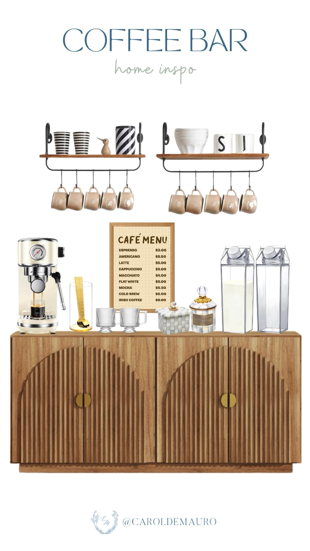 Is there anything better than a dedicated corner for your morning brew? Give your coffee station a little refresh with some warm wood tones and fluted details. It makes those early mornings feel just a bit more like a trip to your favorite local cafe.

coffee corner, interior styling, kitchen design, bar inspo, caffeine fix, furniture finds, home barista, amazon finds

#LTKSeasonal #LTKHome #LTKU