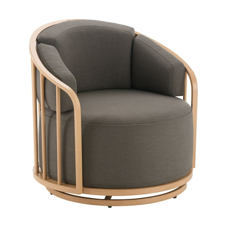 Better Homes & Gardens Lillian Swivel Birdcage Accent Chair, Charcoal Linen | Walmart (US)