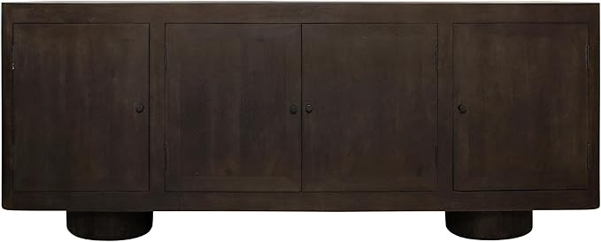 Moti Sullivan Solid Wood 4-Door Sideboard in Dark Brown Finish | Amazon (US)
