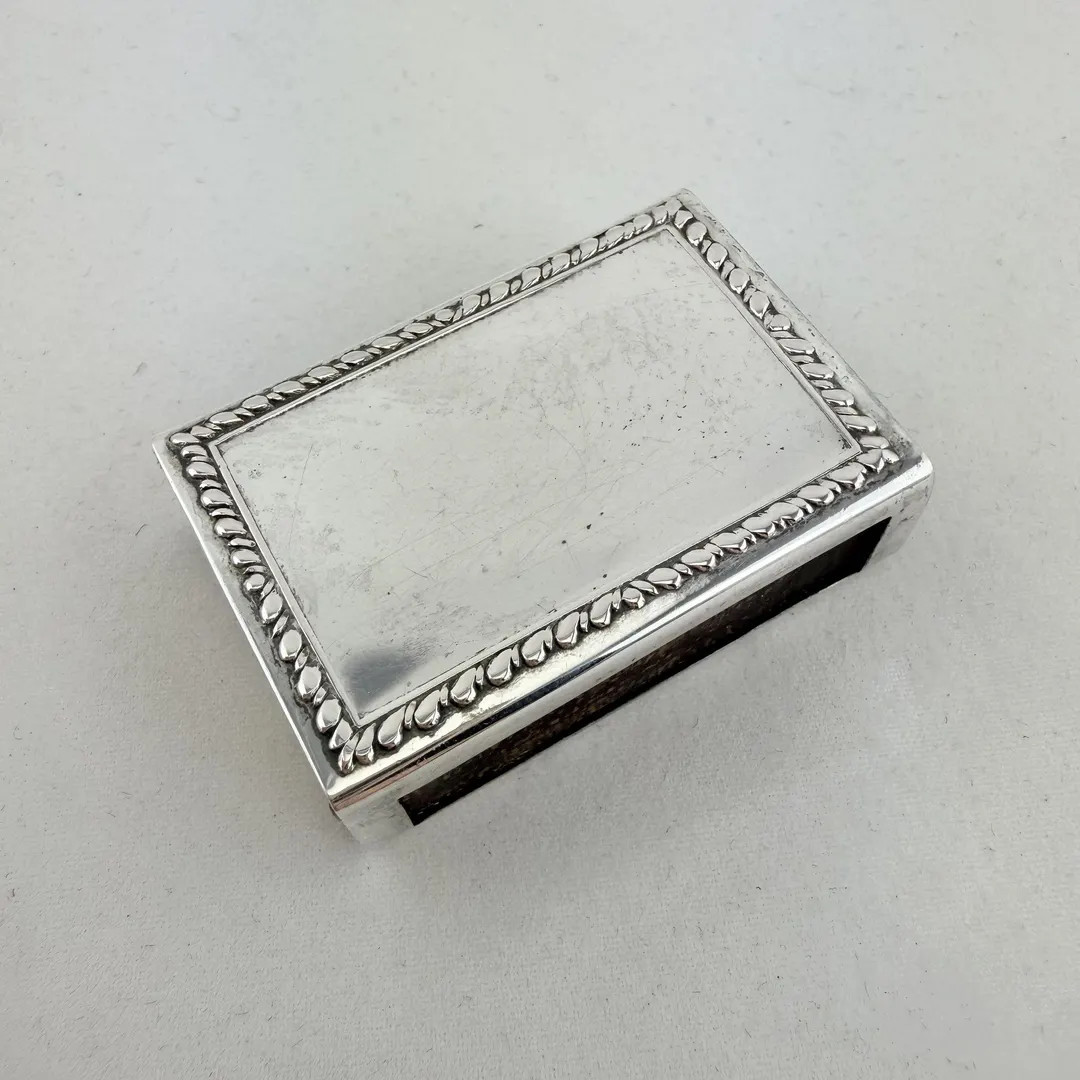 Vintage Sterling Silver Matchbox Holder With Matches Decorative Border - Etsy | Etsy (US)