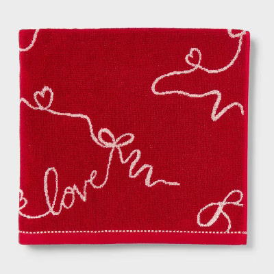 Valentine's Day 'Love' Ribbon Bath Towel - Threshold™ | Target