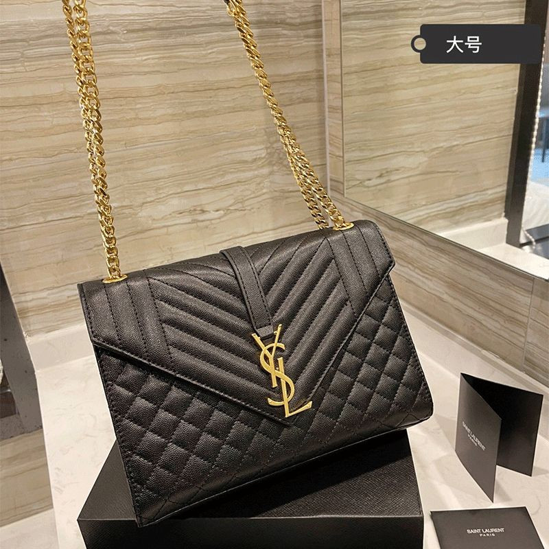 Ysls Designer Handbags Women Black Crossbody Bag Flap Metal Chain Handbag Flip Cover Shoulder Bag... | DHGate