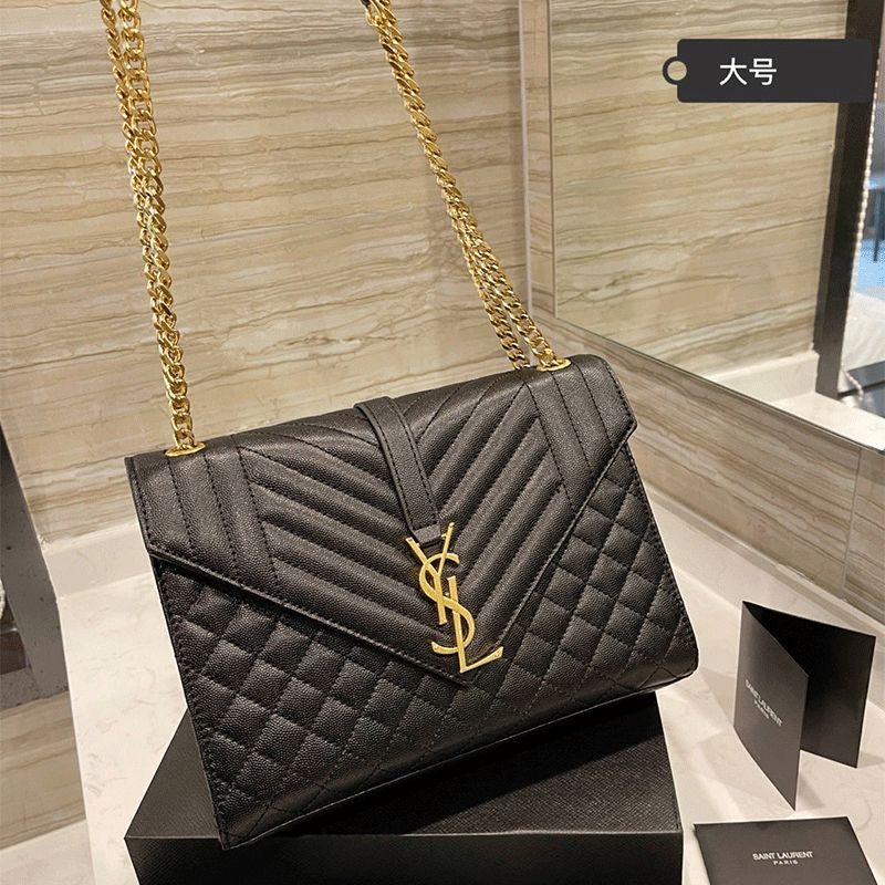 Ysls Designer Handbags Women Black Crossbody Bag Flap Metal Chain Handbag Flip Cover Shoulder Bag... | DHGate
