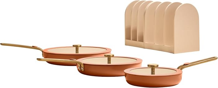 Our Place Essentials Complete Cookware Set, 8-Piece Ceramic Fry Pan Set | Amazon (US)