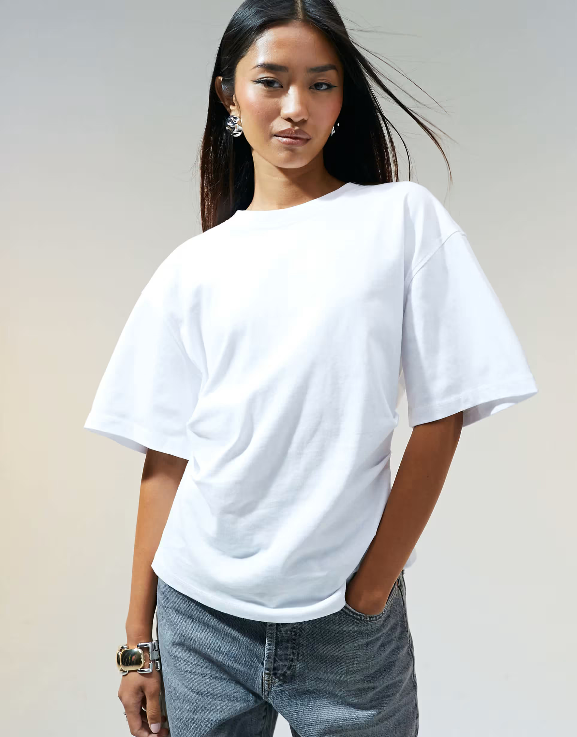 ASOS DESIGN corset waist t-shirt in white | ASOS | ASOS (Global)