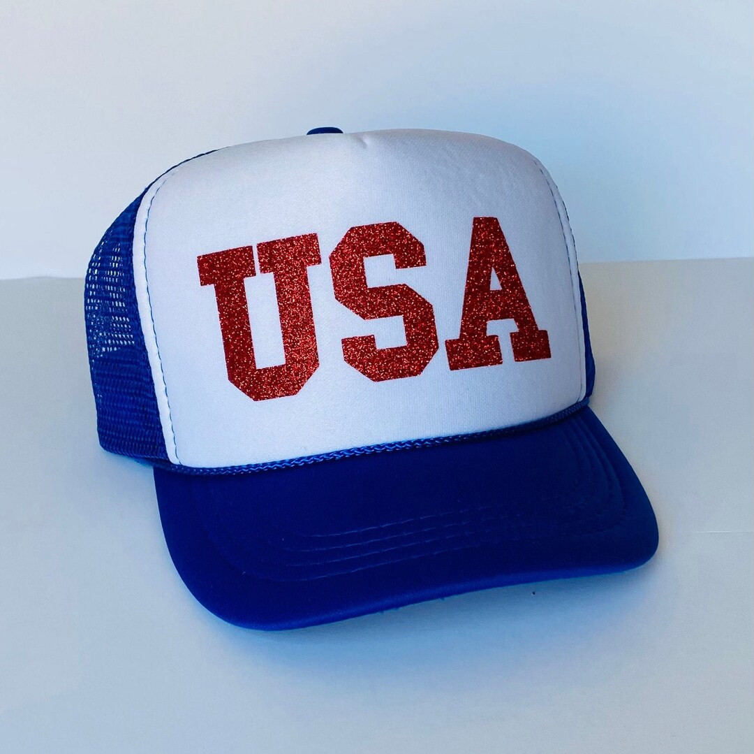 USA Trucker Hat, Red White and Blue Foam Front Trucker Hat, 4th of July, Merica, 4th of July Base... | Etsy (US)