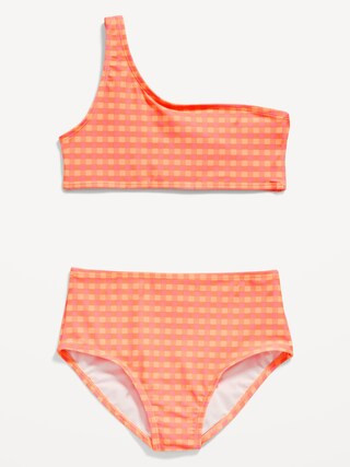 Printed One-Shoulder Bikini Swim Set for Girls | Old Navy (US)