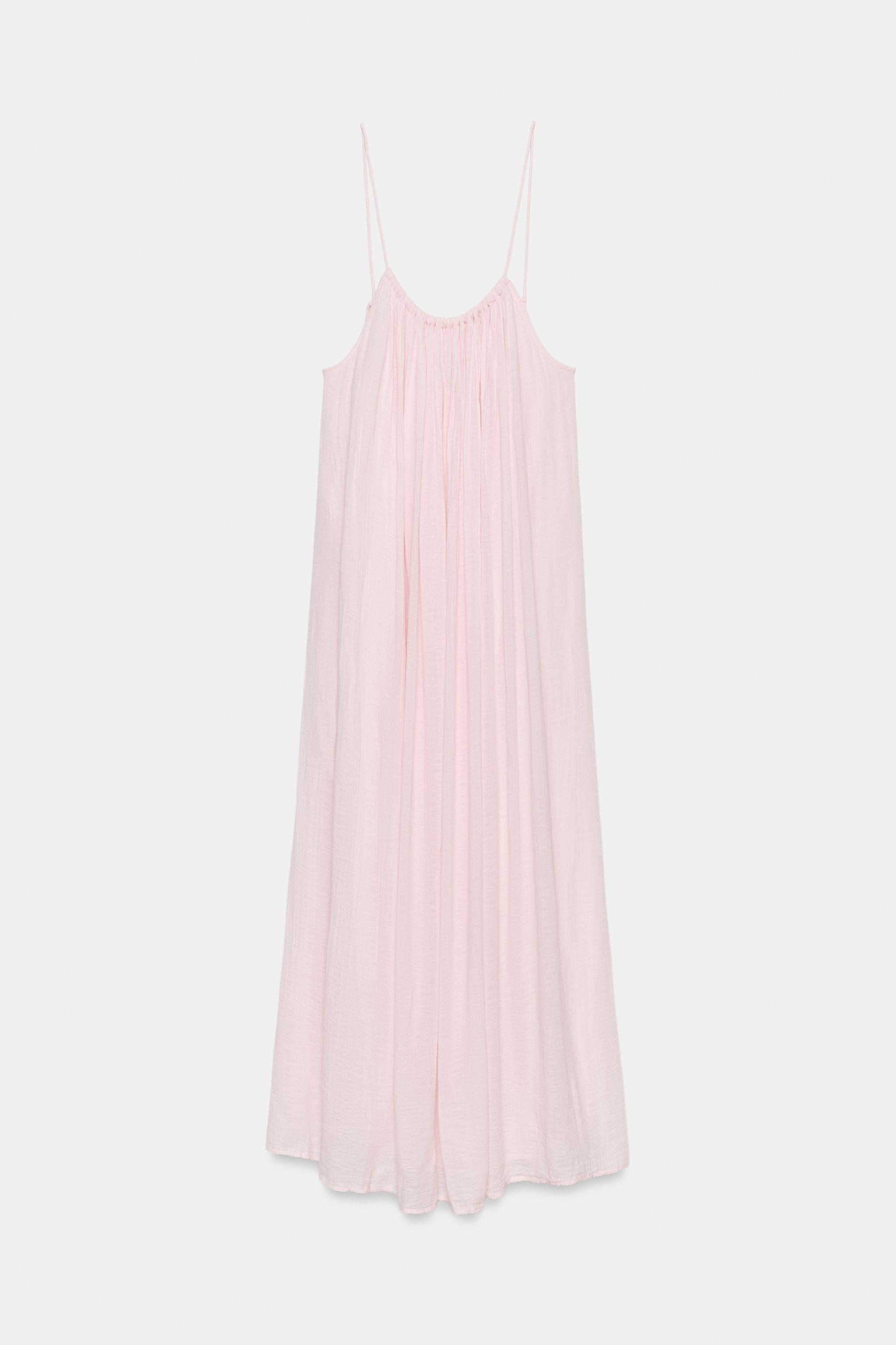 VOLUMINOUS CHIFFON MIDI DRESS | Zara UK