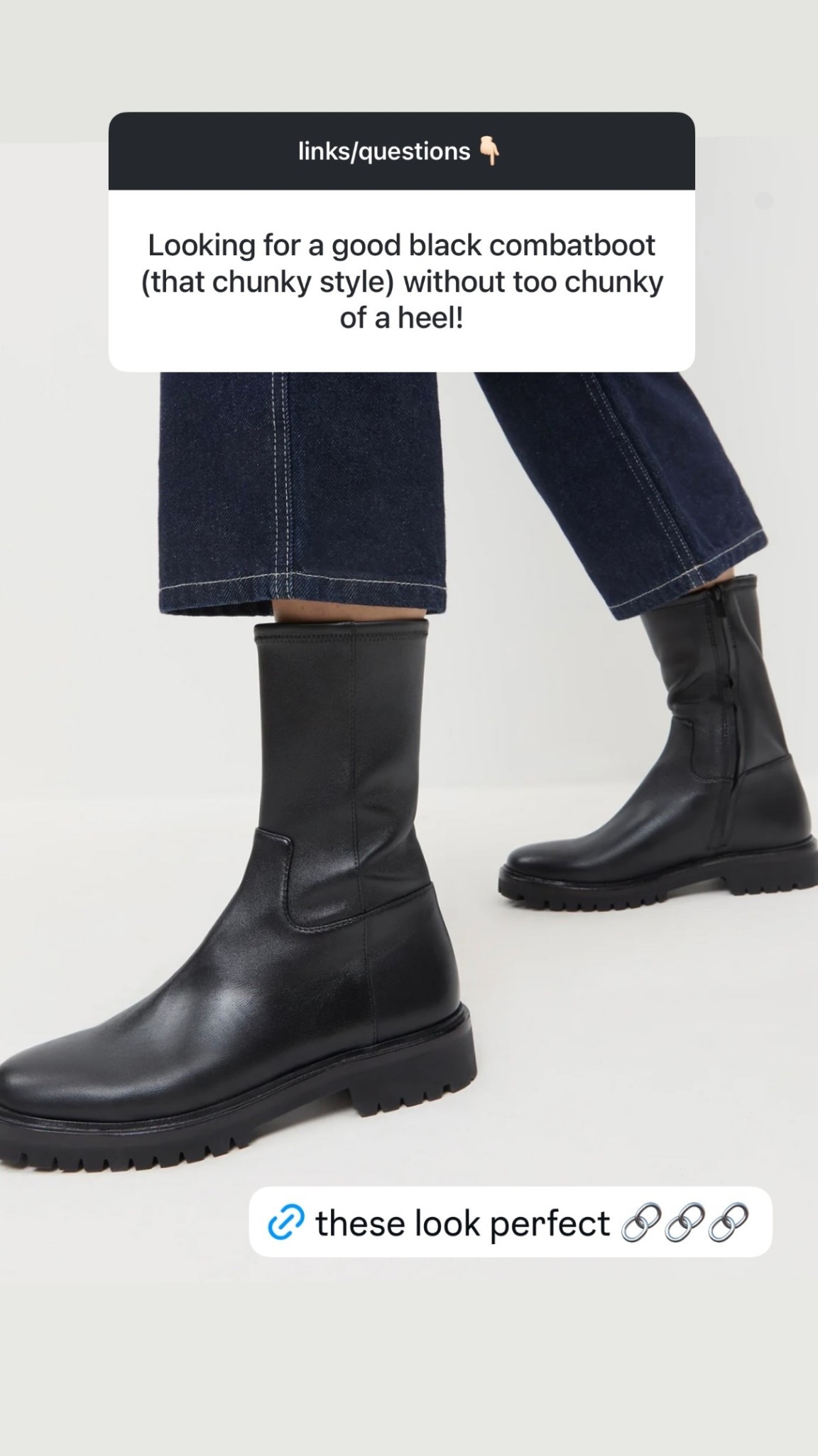 The perfect not too chunky combat boot that will slip right under your pants!