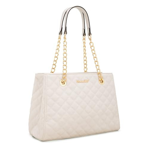 Montana West Tote Bag for Women Quilted Chain Handbags Shoulder Purse White Gift MWC-040BG | Amazon (US)