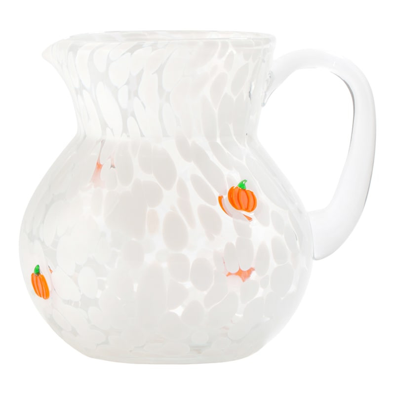 White Confetti Pumpkin Icon Glass Pitcher, 2.4qt | At Home