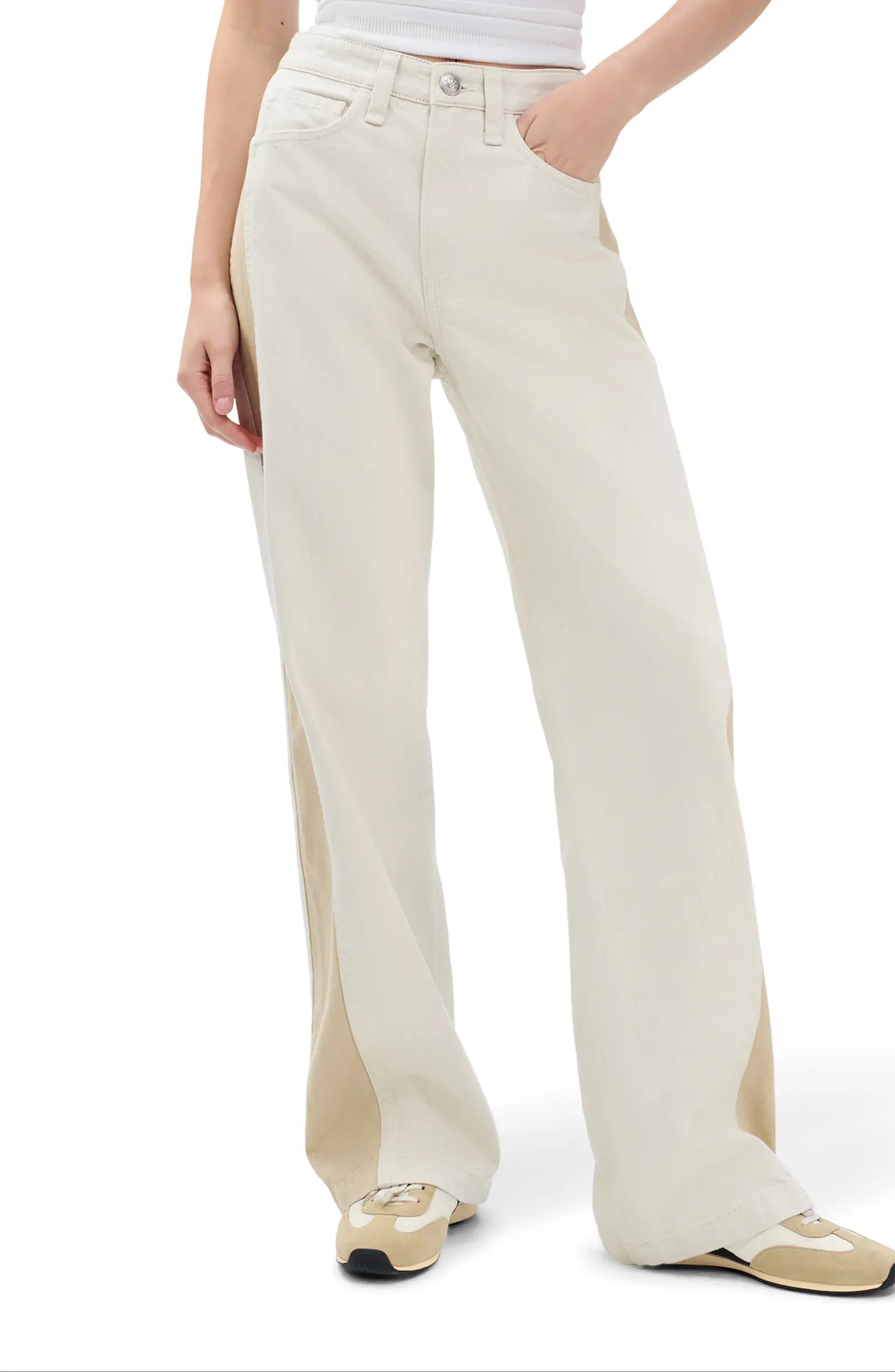 rag & bone Logan Color Splice Wide Leg Jeans | Nordstrom | Nordstrom