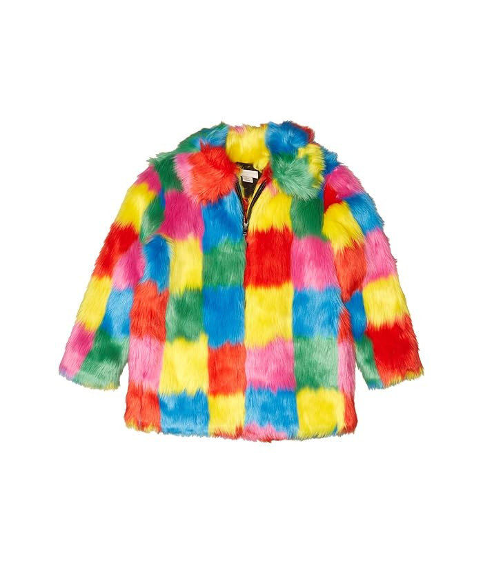 Stella McCartney Kids Faux Fur Coat (Toddler/Little Kids/Big Kids) (Multi) Girl's Clothing | Zappos