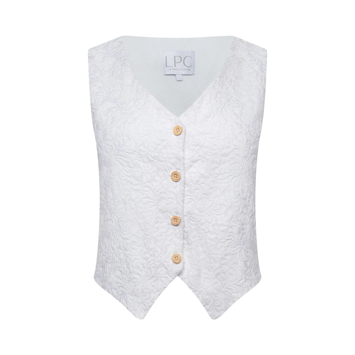 The Macfarland Vest in White on White | La Peony Clothing