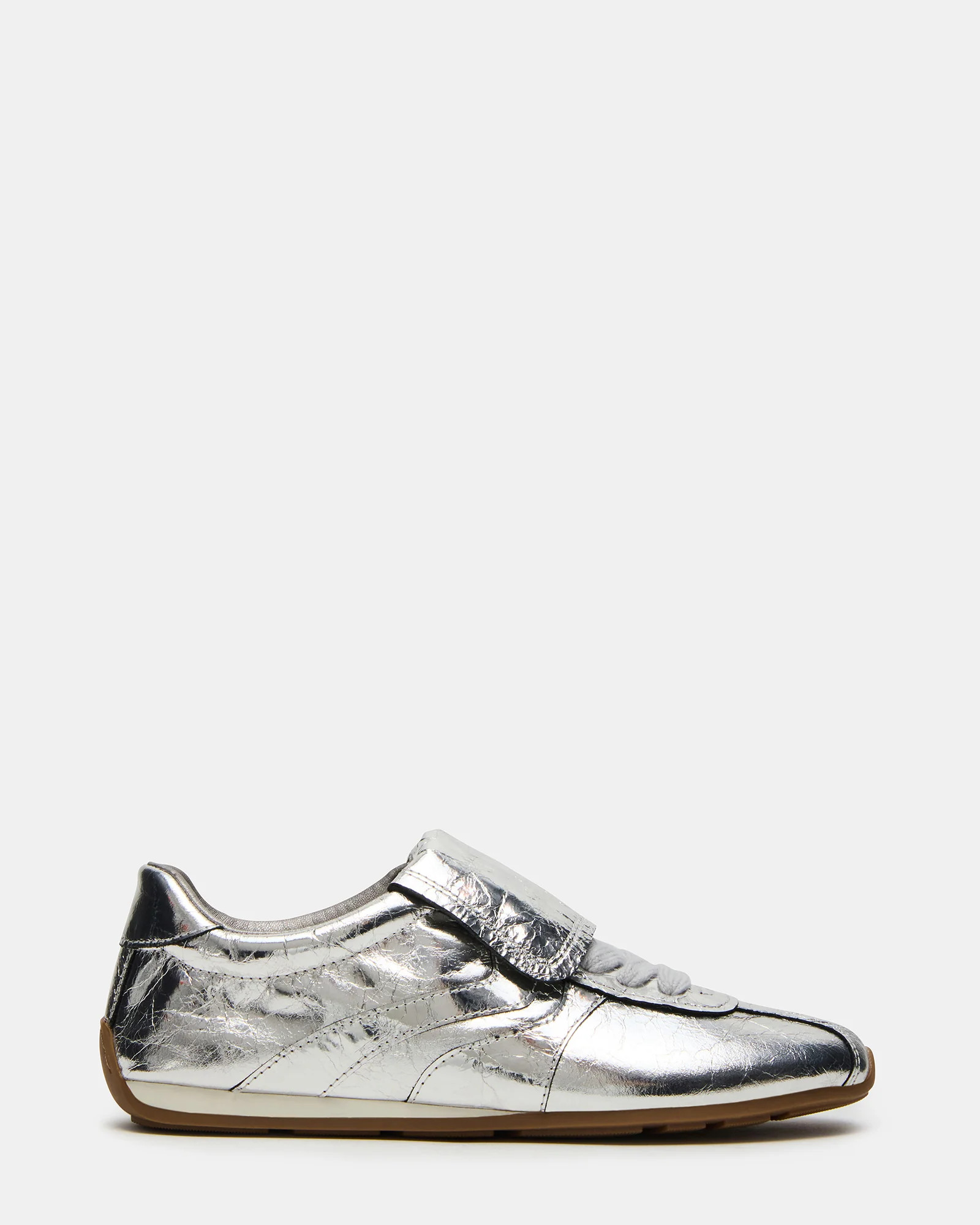 MOBILITY SIlver Leather Women's Low-Top Lace-Up Sneaker | Steve Madden (US)