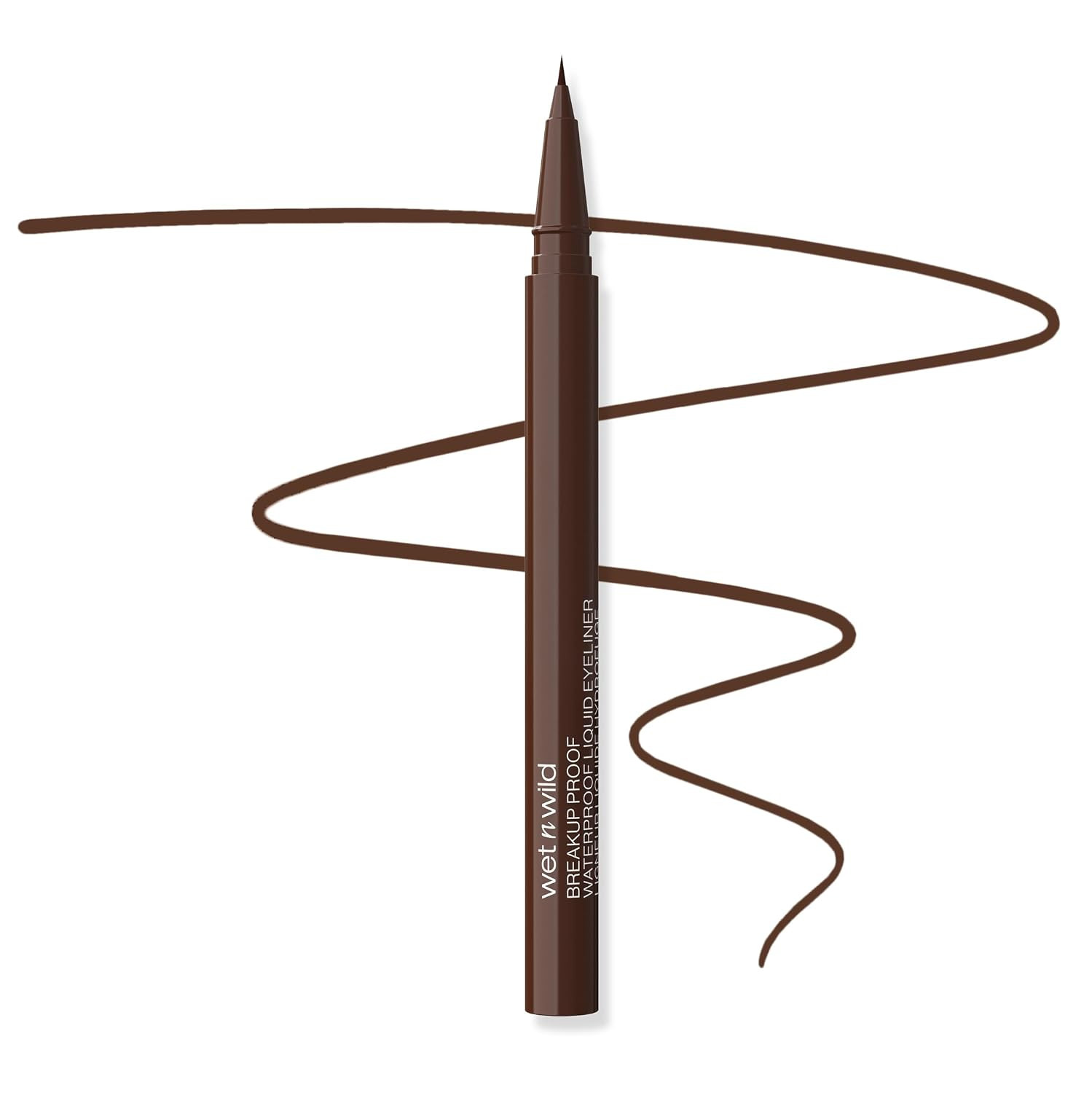 wet n wild Mega Last Breakup Proof Liquid Eyeliner - Ultra-Fine Brush, Waterproof, 16-Hour Long-Lasting Wear - Cruelty-Free & Vegan - Brown | Amazon (US)