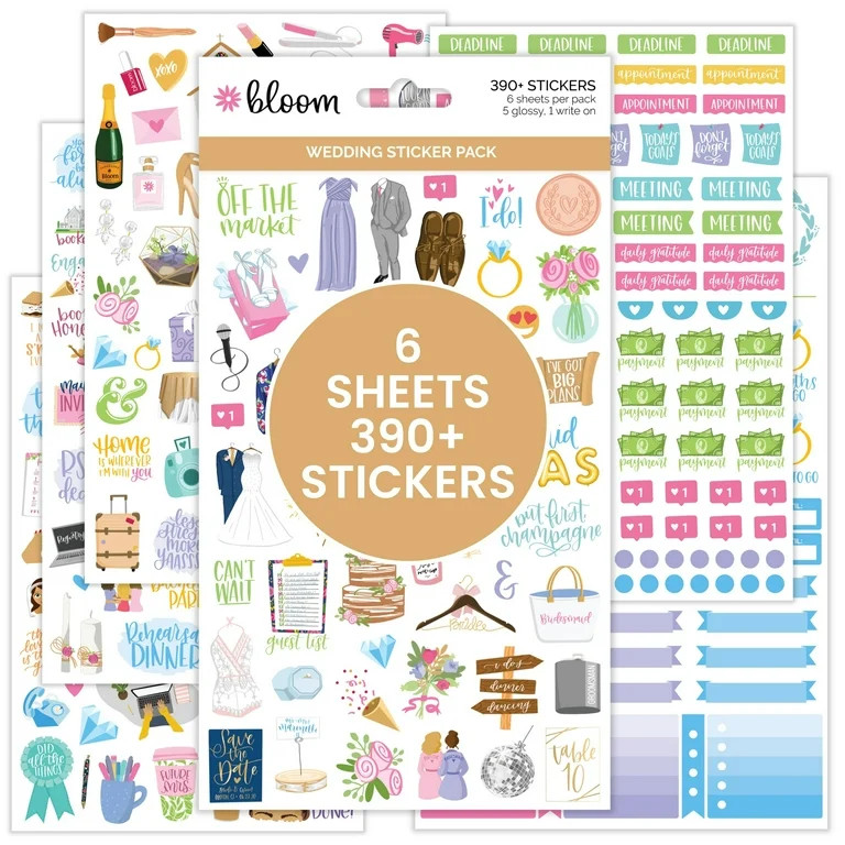 bloom daily planners Sticker Sheets, Wedding Planing Stickers V2 | Walmart (US)