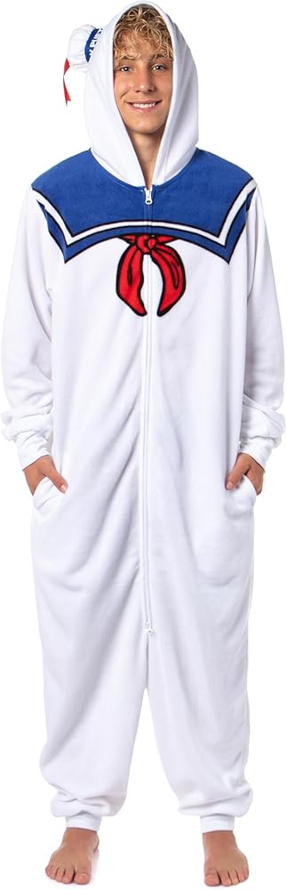 Stay Puft Marshmallow Man Costume Adult Ghostbusters Hooded Union Suit Pajama For Men Women | Amazon (US)