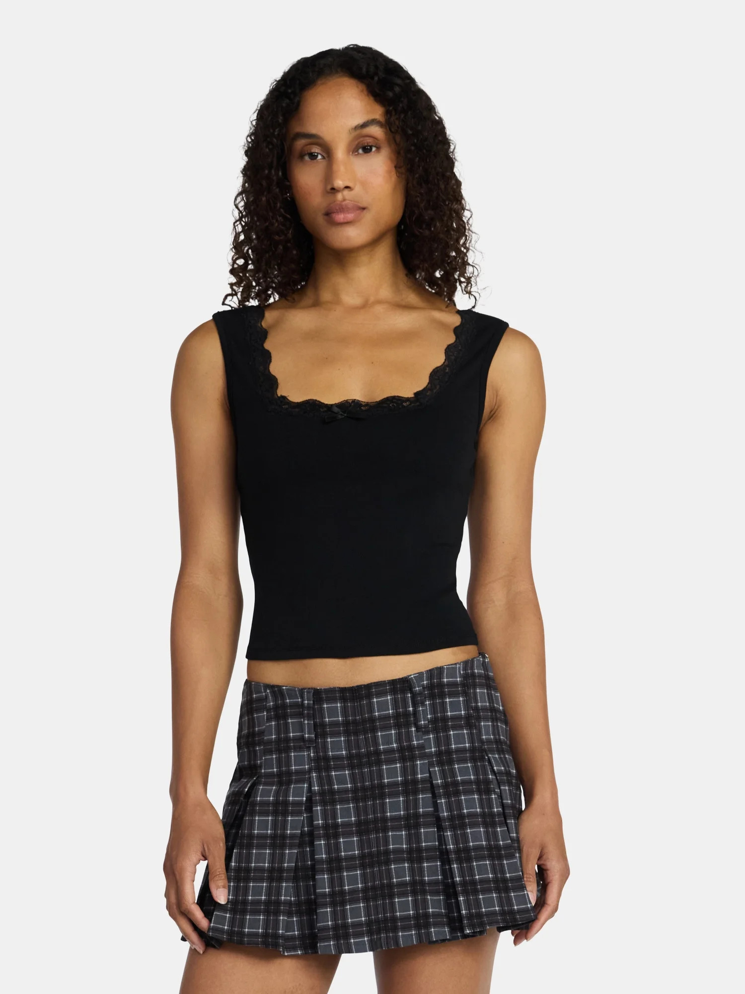 Madden NYC Women’s Lace Trim Tank, Sizes XXS-XXL | Walmart (US)