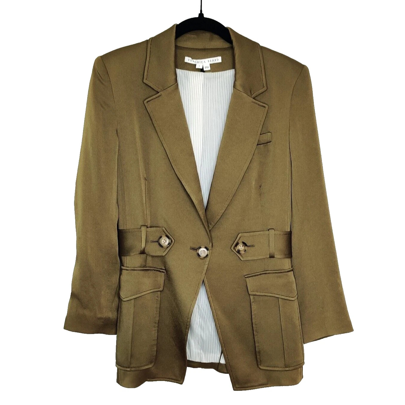 Veronica Beard Myla Dickey Jacket Olive Green SZ 8 Blazer Military Surgeons Cuff  | eBay | eBay US