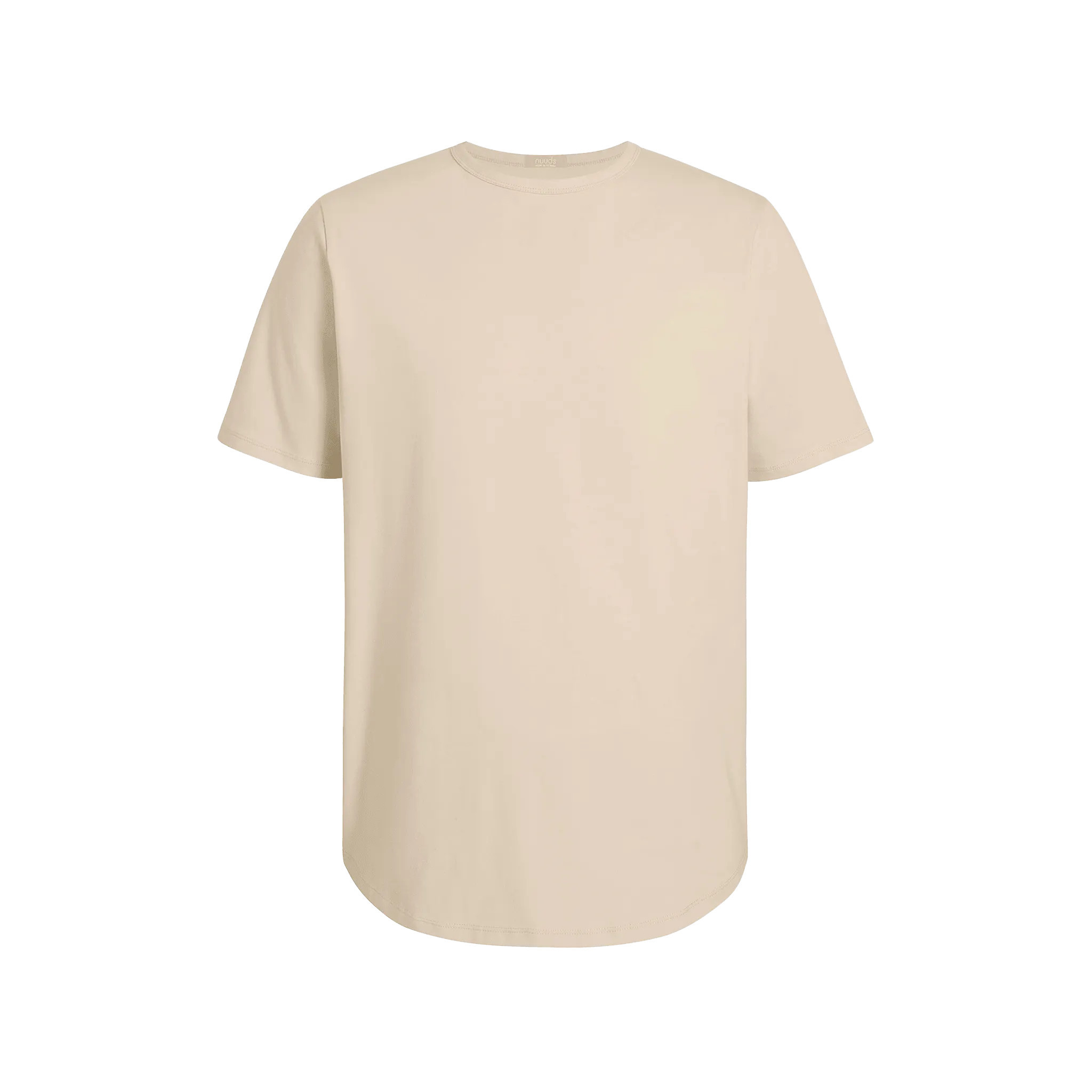 Men's Short Sleeve Curved Hem T-Shirt | Bone - nuuds | nuuds