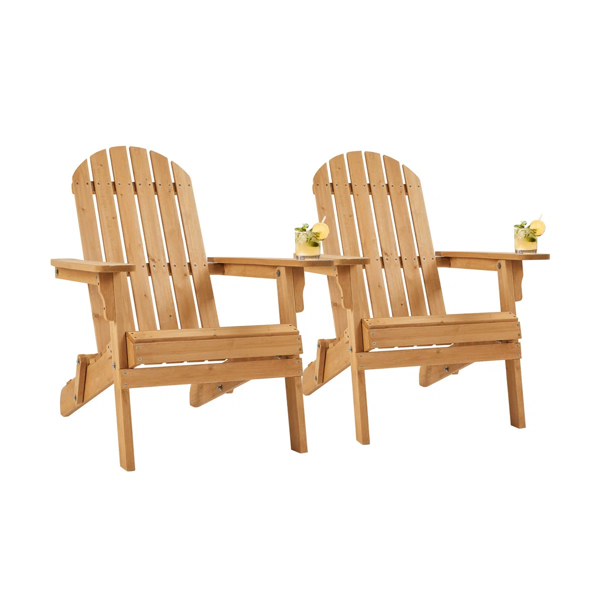 Bennir Fir Foldable Outdoor Adirondack Set (Set of 2) | Wayfair North America