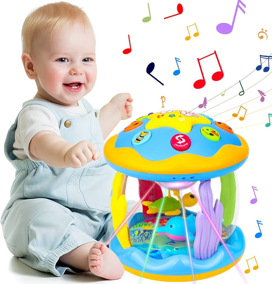 Baby Toys 6 to 12 Months - Musical Learning Infant Toys 12-18 Months - Babies Ocean Rotating Ligh... | Amazon (US)
