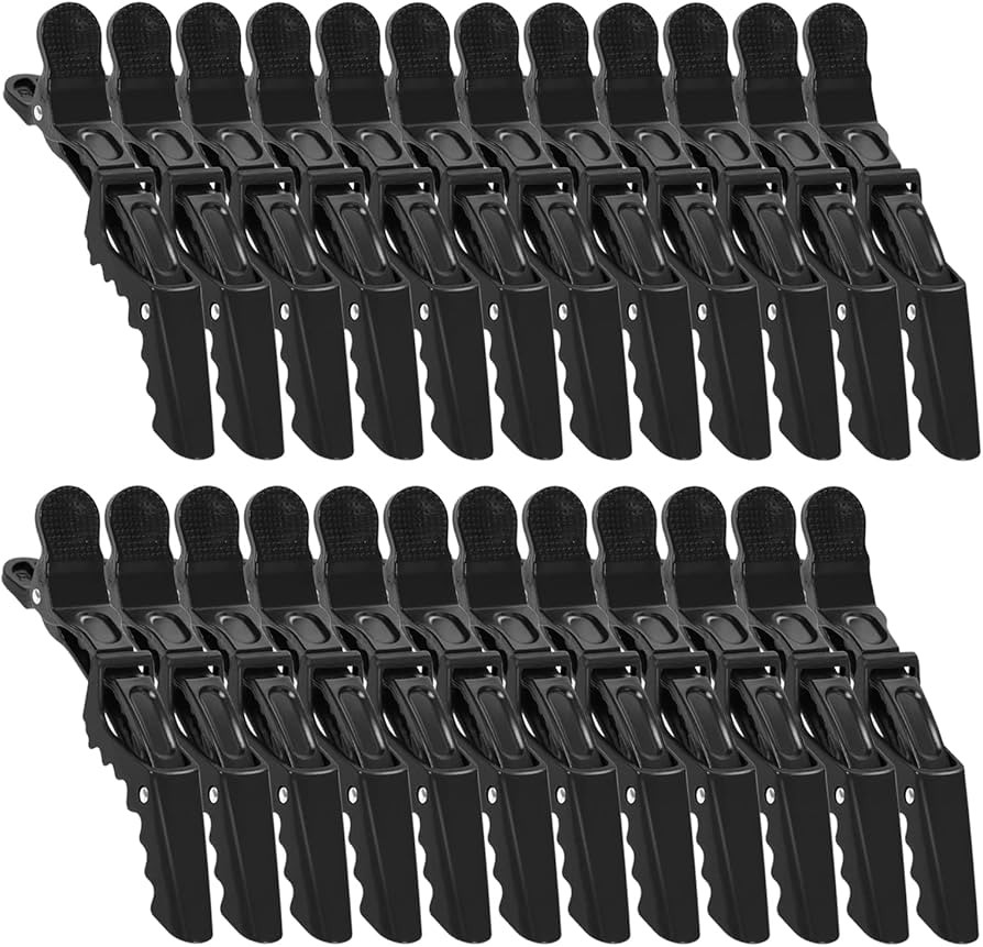 Pack of 24 Section Clips, Hairdresser, Plastic Hair Clips, Professional Crocodile Hair Clips for ... | Amazon (DE)