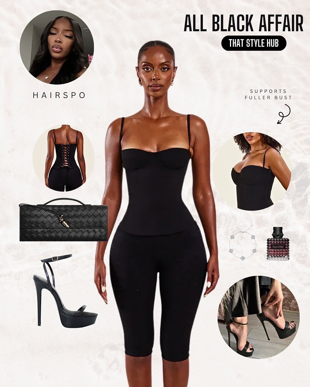 The perfect outfit for a girls night out, evening meal or club etc 

This set is from Mars the label set, there’s also a fuller bust version below 

(I’ve added some alternative capris and corsets but please note the original on the photo is from Mars the label) 