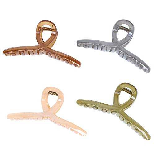 Big Hair Claw Clips - Butterfly Hair Accessories for Women and Girls with Long, Thick Hair - Large 5.1 Jelly Clips, 4 Pcs, Mother's Day Gifts | Amazon (US)