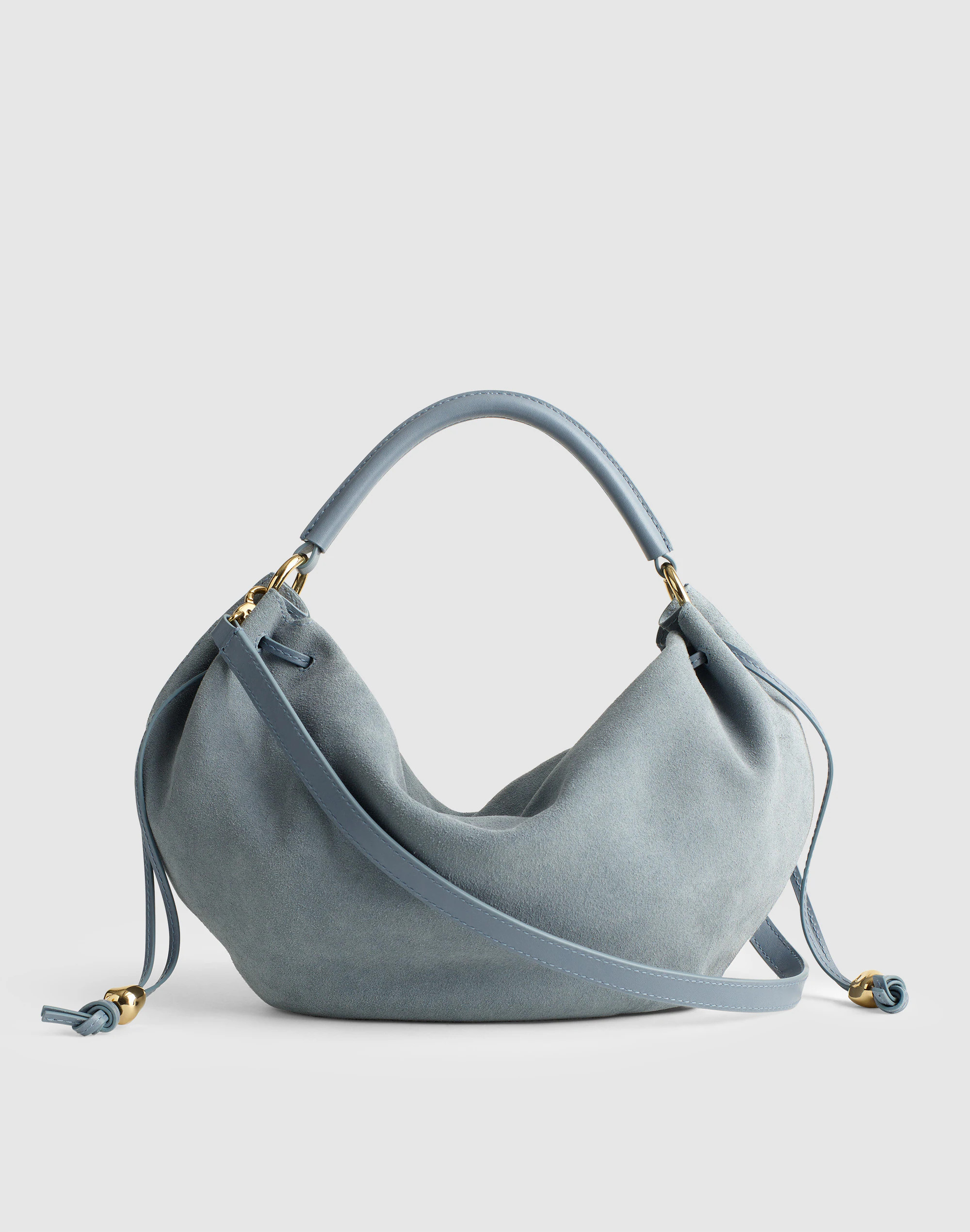 The Camren Gathered Shoulder Bag in Suede | Madewell