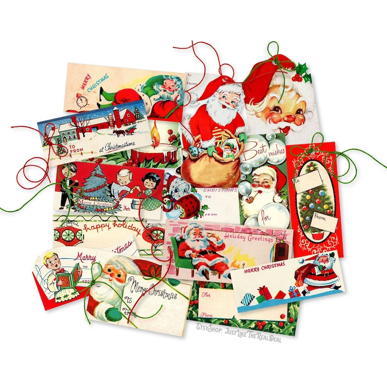 Vintage Christmas 15 Piece Gift Tag Assortment High-quality Laser Reproductions - Etsy | Etsy (US)