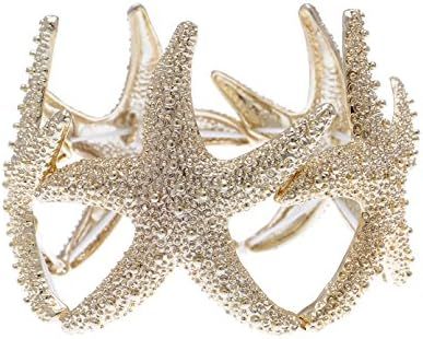 Alilang Womens Shiny Textured Starfish Stretch Bangle Cuff Statement Bracelet | Amazon (US)