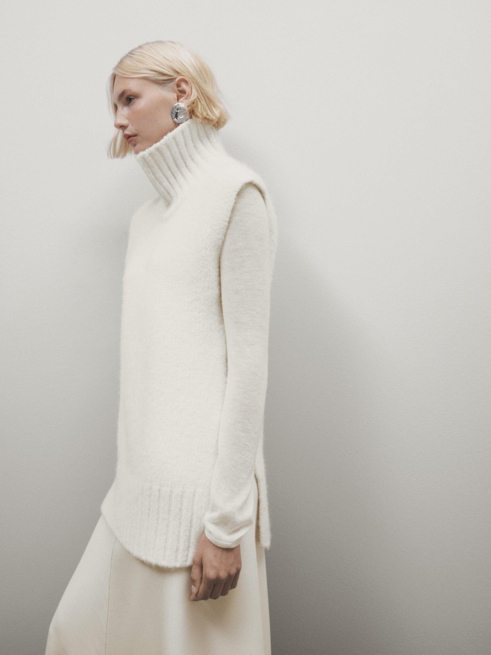 Knit high neck waistcoat - Limited Edition | Massimo Dutti UK