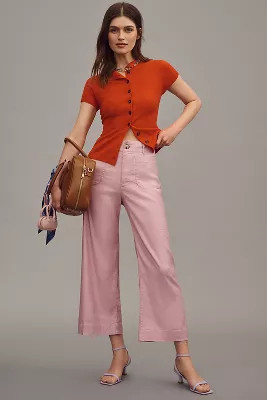 The Colette Cropped Wide-Leg Pants by Maeve: Linen Edition | Anthropologie (US)