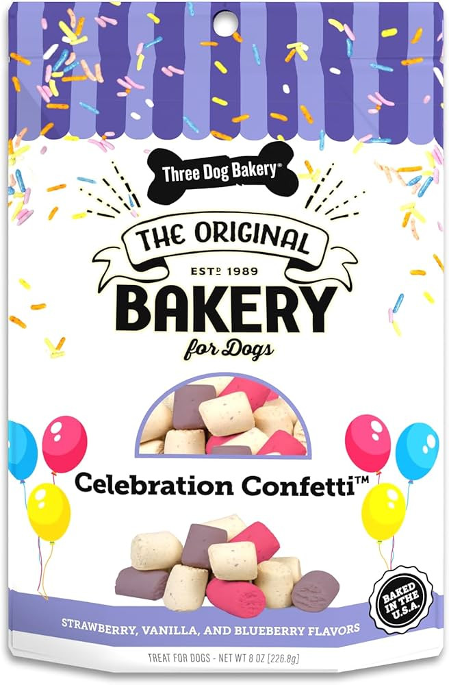 Three Dog Bakery Celebration Confetti - Puppy & Training Treats, Birthday & Special Occasion Dog ... | Amazon (US)