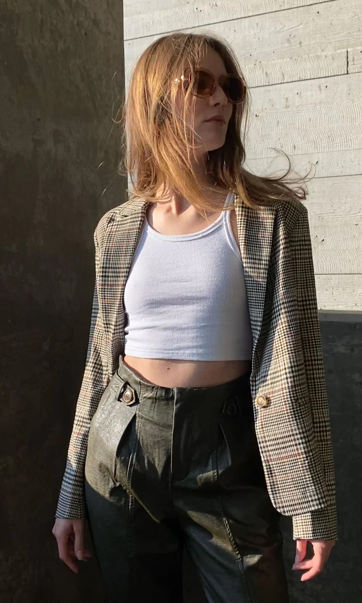 Arlo Check Blazer - FINAL SALE | Greylin Collection | Women's Luxury Fashion Clothing 