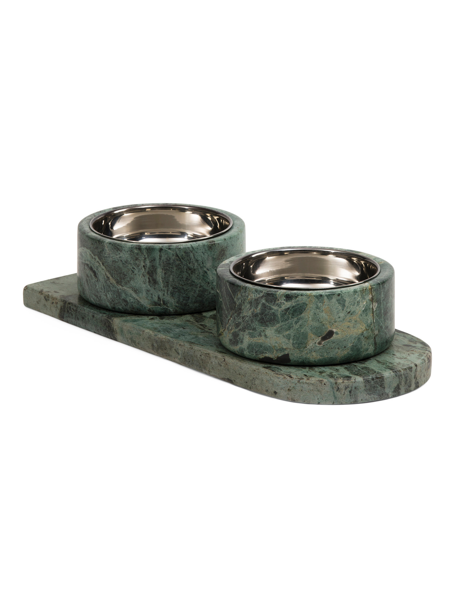 3pc Marble Pet Bowls With Tray | TJ Maxx