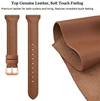 SWEES Leather Band Compatible for Apple Watch iWatch 38mm 40mm, Slim Thin Dressy Elegant Genuine ... | Amazon (US)