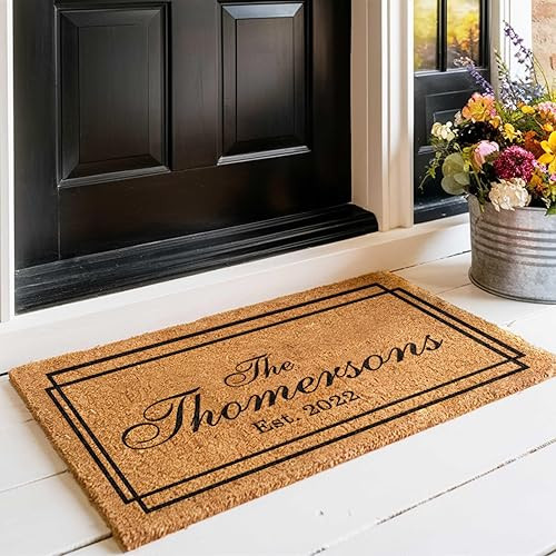 Personalized Coir Doormat with Family Last Name & Established Date - Custom Welcome Mat | Amazon (US)