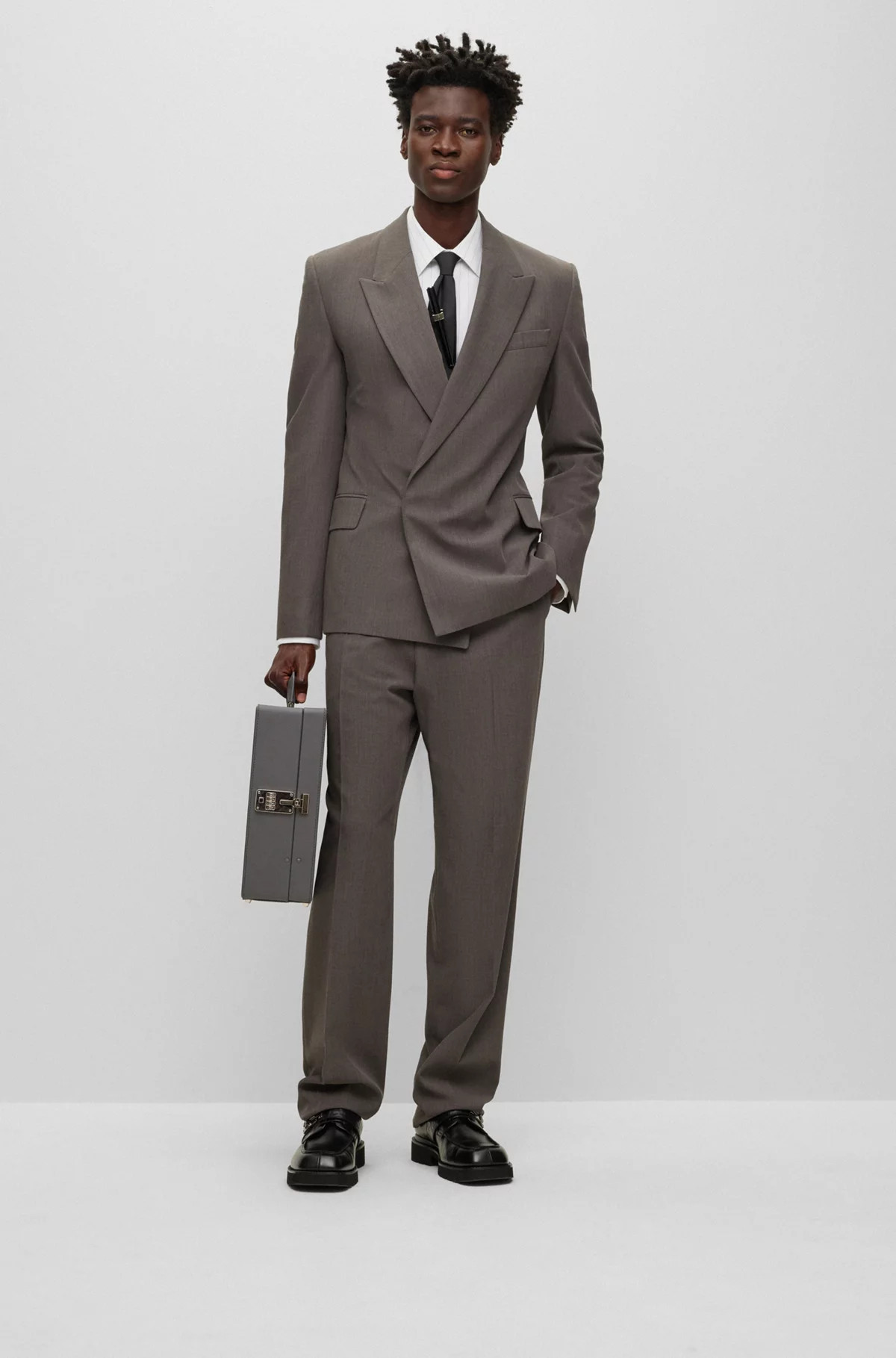 BOSS - Relaxed-fit three-piece suit in virgin wool | Hugo Boss (US)
