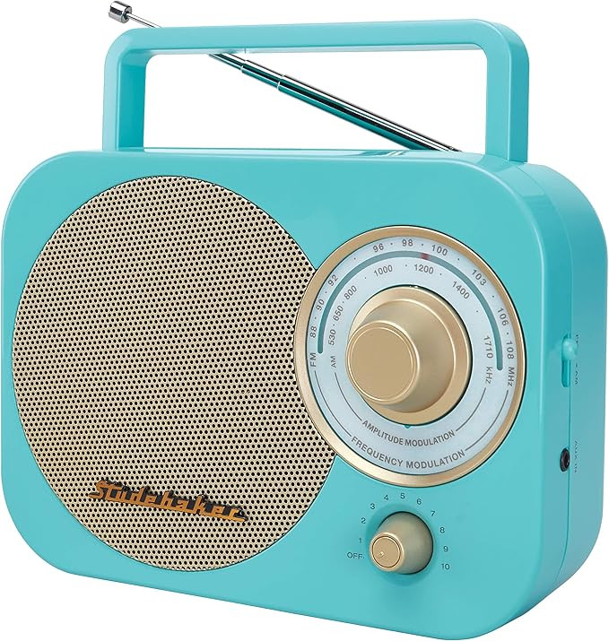 Studebaker SB2000TG Turquoise/Gold Retro Classic Portable AM/FM Radio with Aux Input Limited Edit... | Amazon (US)