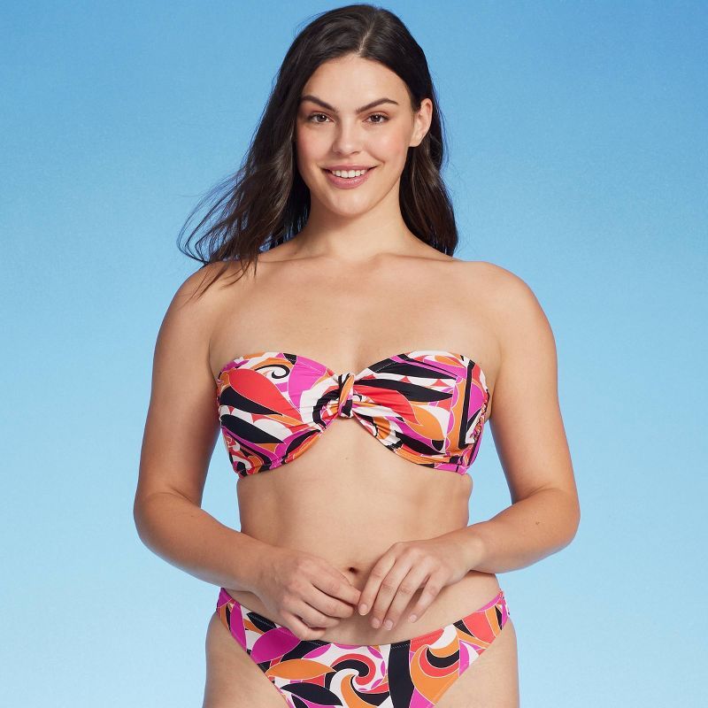 Women's Knot-Front Bandeau Bikini Top - Shade & Shore™ Multi | Target